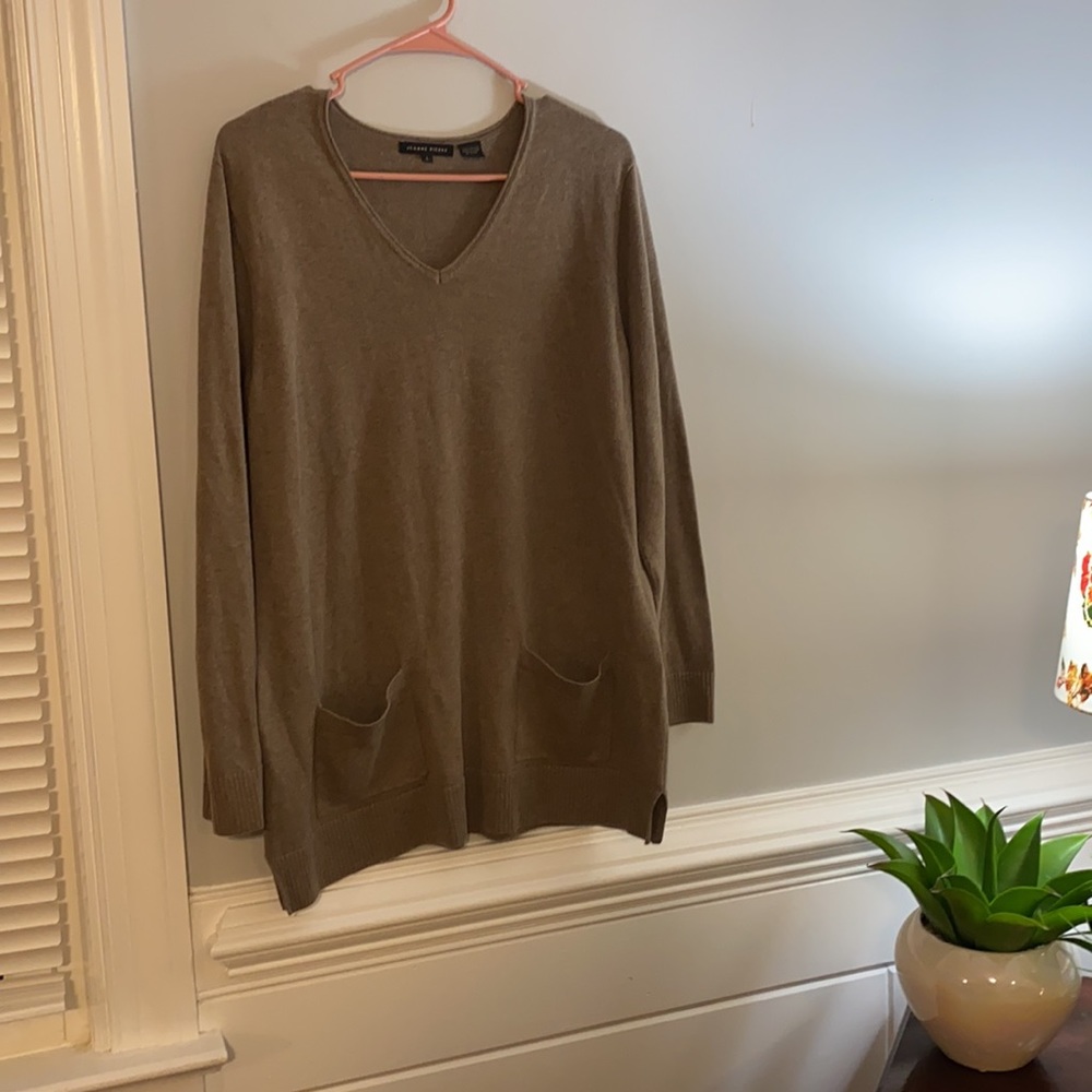 🛍💫 Jeanne Pierre Brown Heather Tunic Size Large